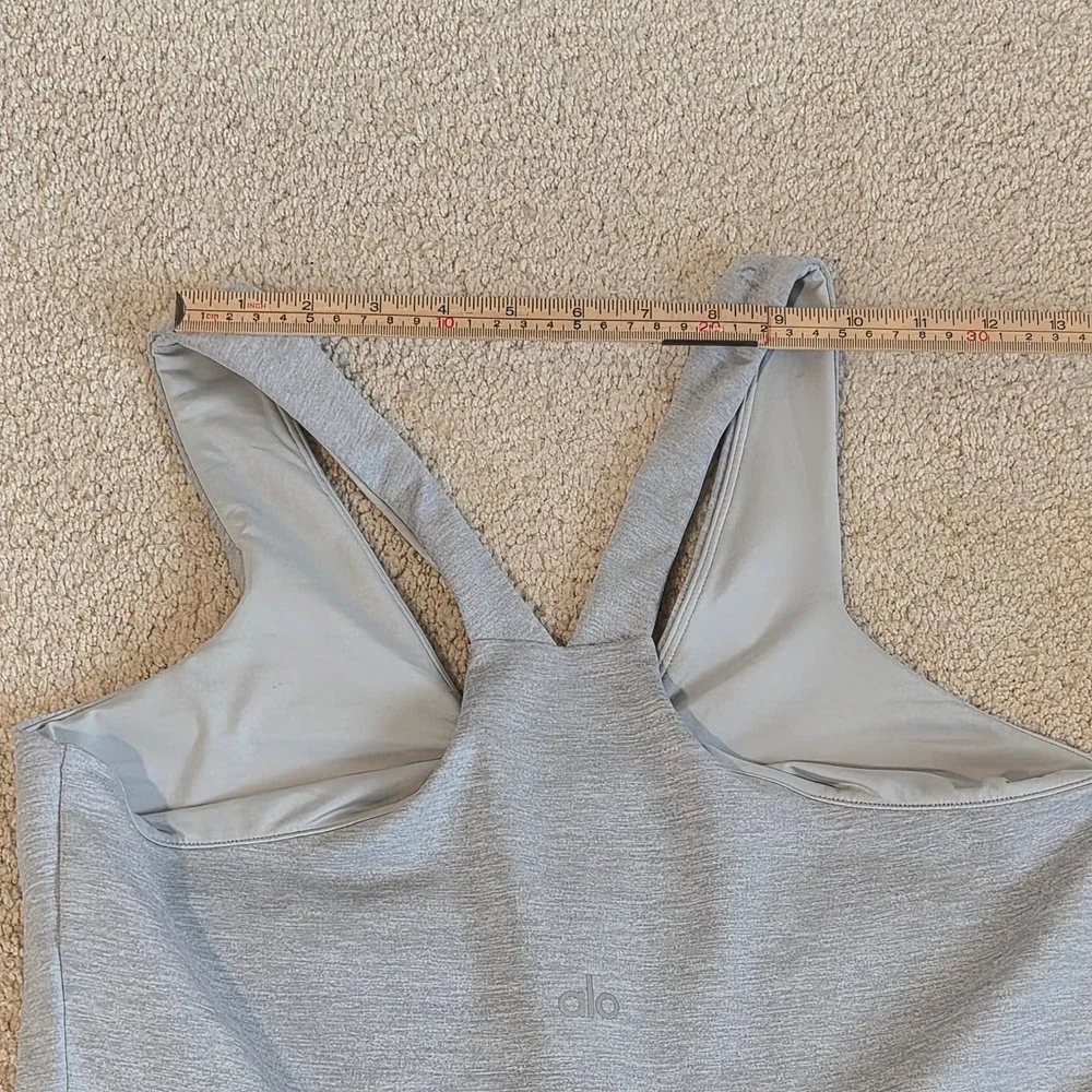 Alo Yoga Alosoft Courtside Tenniscore Dress Skort Grey V-Neck Activewear Large